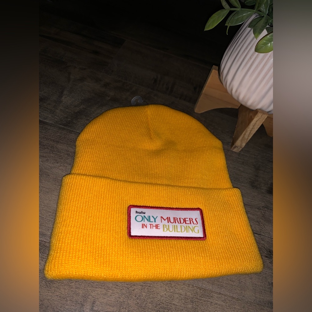 NWOT HULU ONLY MURDERS IN THE BUILDING YELLOW BEENIE